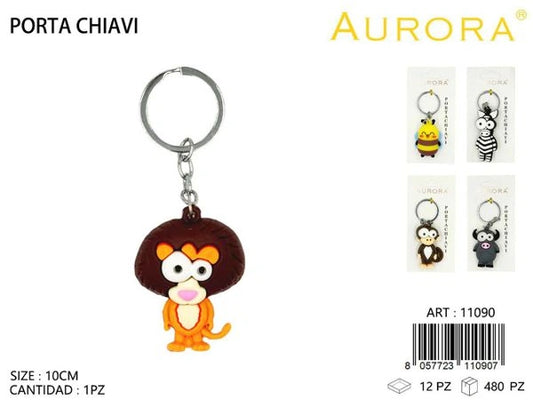 Ciondoli Portachiavi AURORA in Silicone: Collezione Animali Divertenti