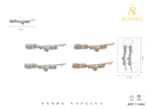 AURORA Paire d'épingles à cheveux ornées de strass brillants