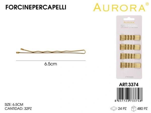 Kit Scorta 32 Forcine Professionali AURORA Dorate: Liscie o Ondulate