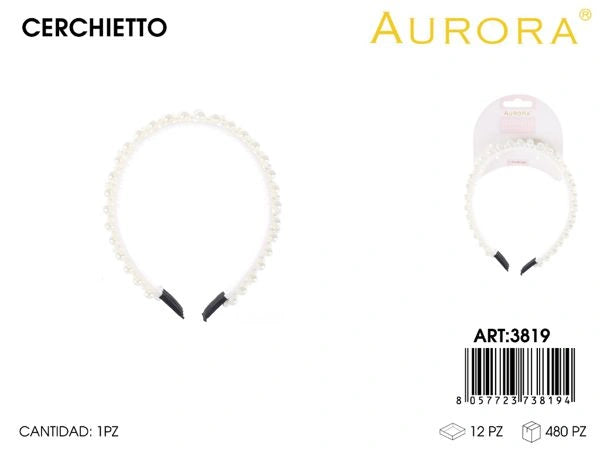Cerchietto Gioiello AURORA: Fascia con Lavorazione a Intreccio di Perle
