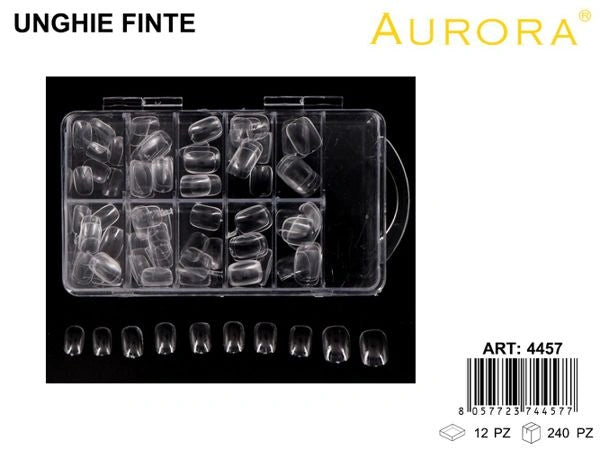 Box Tip per Piedi AURORA: Unghie Finte Trasparenti per una Pedicure Perfetta
