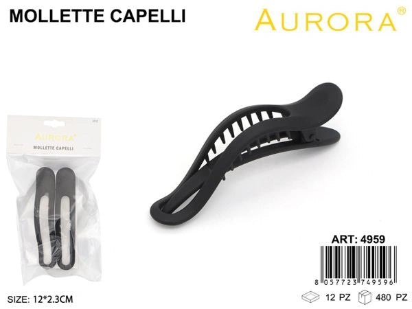 Set 2 Pinze a Becco AURORA: Mollette Professionali per Styling e Sezionamento
