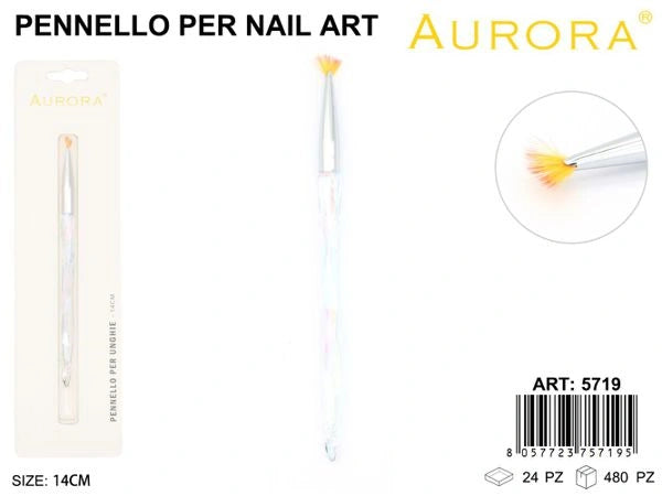 Pennello Professionale AURORA: Strumento per Sfumature e Nail Art Creativa