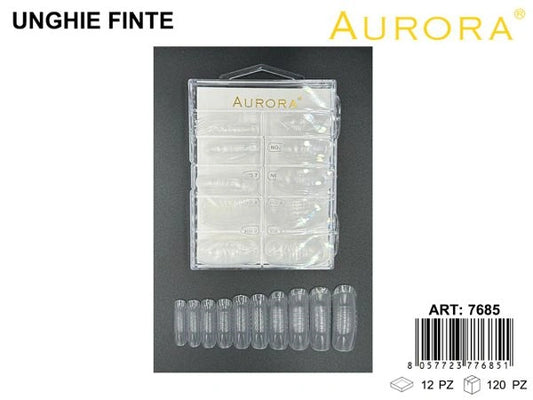 Box Tip in Gel AURORA: Unghie Finte Trasparenti per Estensione e Press-On