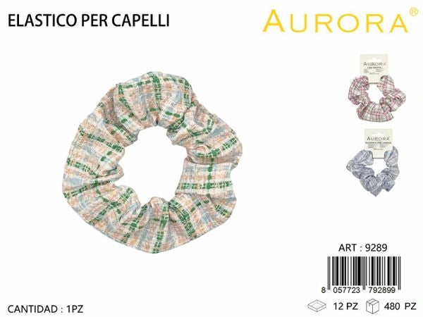 Chouchou AURORA à imprimé tartan vintage