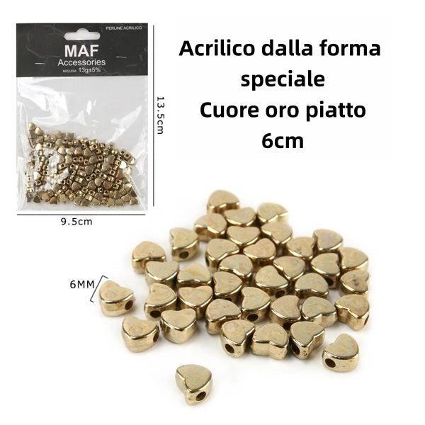Acrilico dalla forma speciale cuore oro piatto 6cm - SUNTIMEMODA