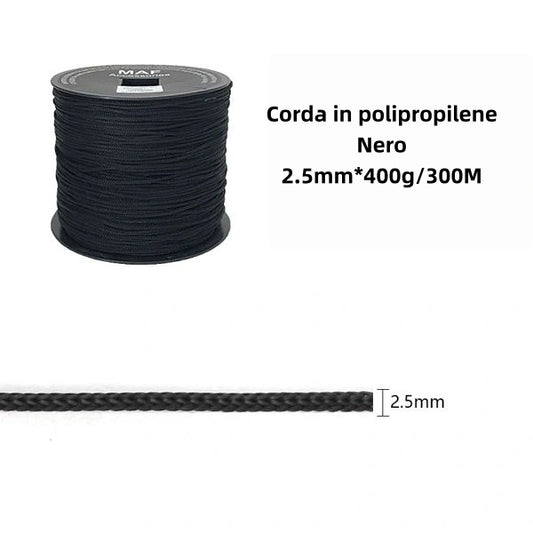 Corda in polipropilene nero 2.5mm 400g*300M - SUNTIMEMODA