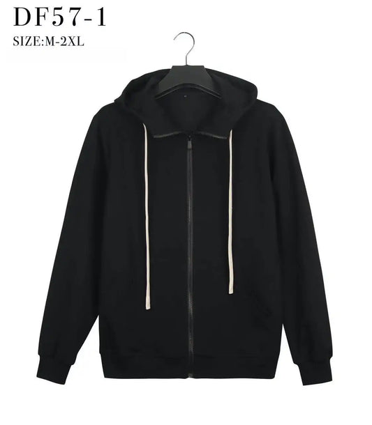 Felpa Uomo con Cerniera e Cappuccio Base df57-5 nero - SUNTIMEMODA