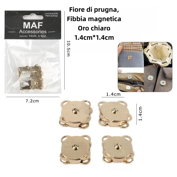 Fiore di prugna Fibbia magnetica Oro chiaro 1.4mm*1.4mm - SUNTIMEMODA