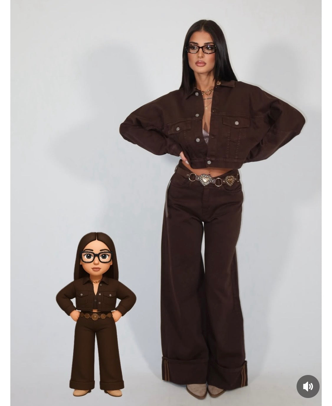 JEANS A GAMBA LARGA MARRONE - SUNTIMEMODA