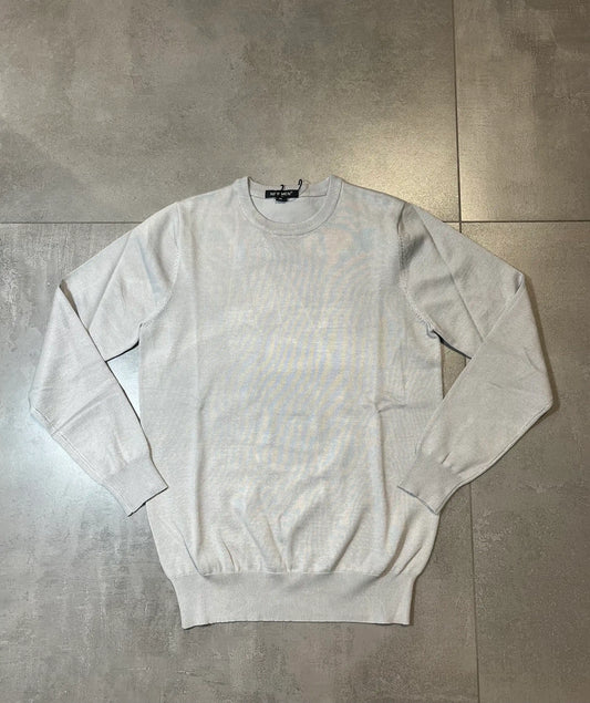 Maglia a Maniche Lunghe Uomo Girocollo in Maglia BIANCO - SUNTIMEMODA