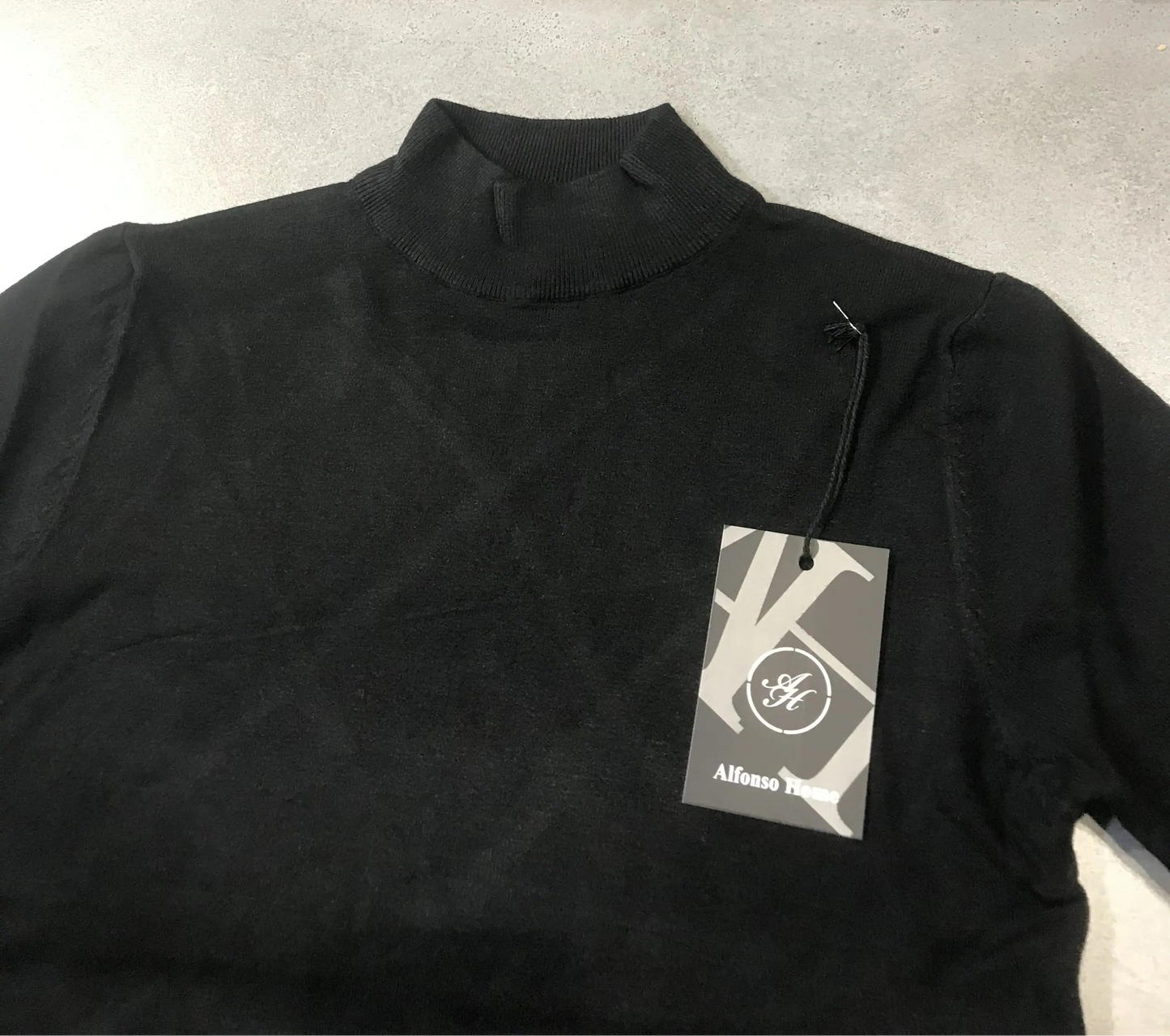 Maglione Collo Alto Uomo in Maglia Sottile NERO - SUNTIMEMODA