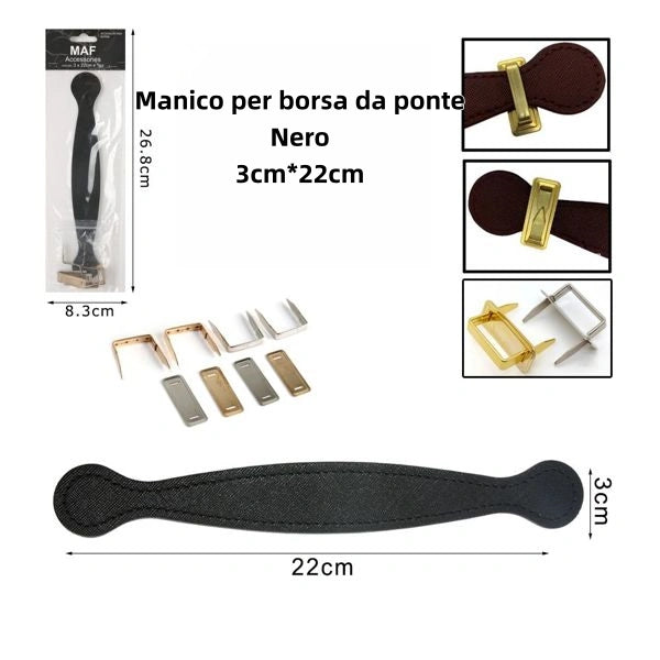 Manico per borsa da ponte nero 3cm*22cm - SUNTIMEMODA