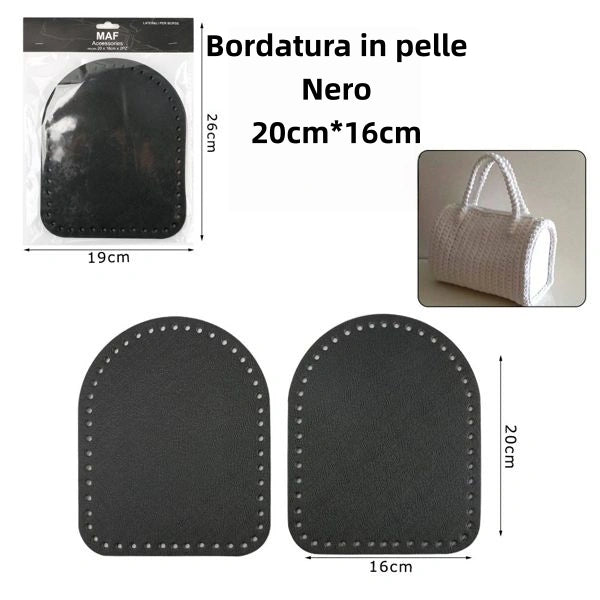 bordatura in pelle nero 16cm*20cm - SUNTIMEMODA