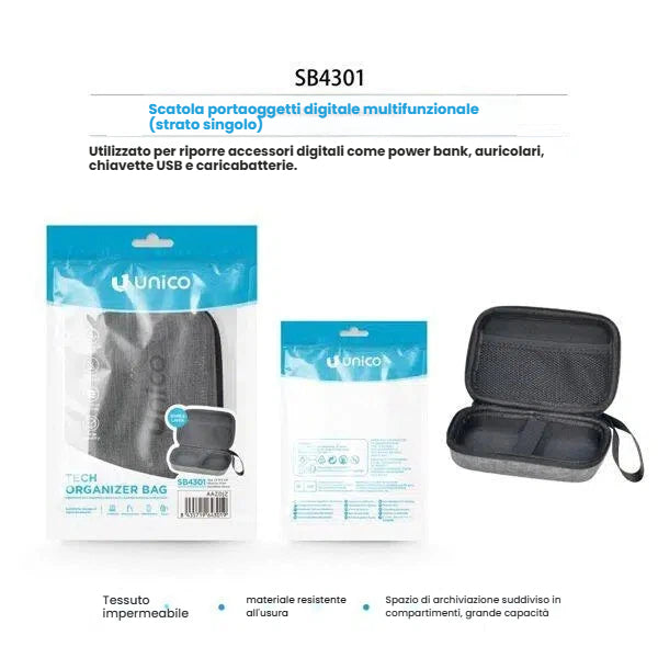 Borsa organizer per accessori elettronici e cavi con design impermeabile da viaggio - Suntime Moda