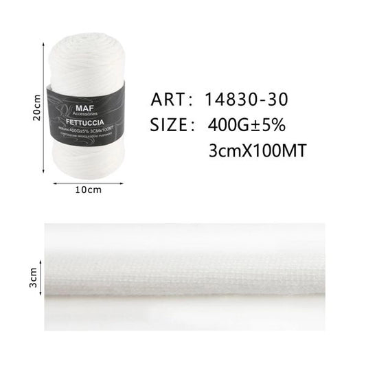 Gomitolo maxi fettuccia color panna o bianco sporco 400g 100 metri per artigianato creativo - SUNTIMEMODA