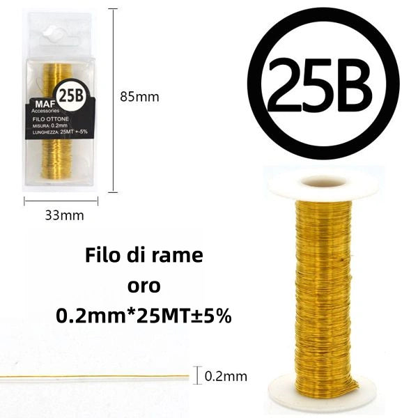 filo di rame oro 0.2mm*25mt - SUNTIMEMODA