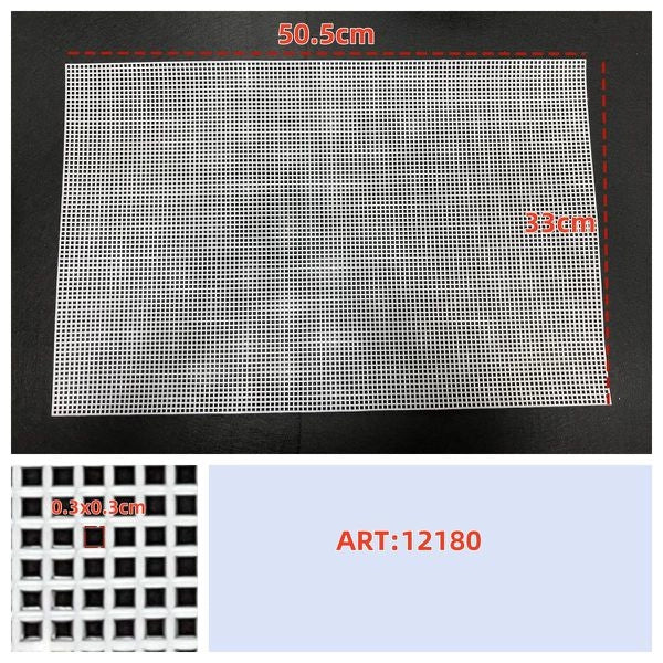 Foglio rettangolare di rete plastica canvas bianca dimensioni 50.5cm x 33cm per borse fai da te - SUNTIMEMODA