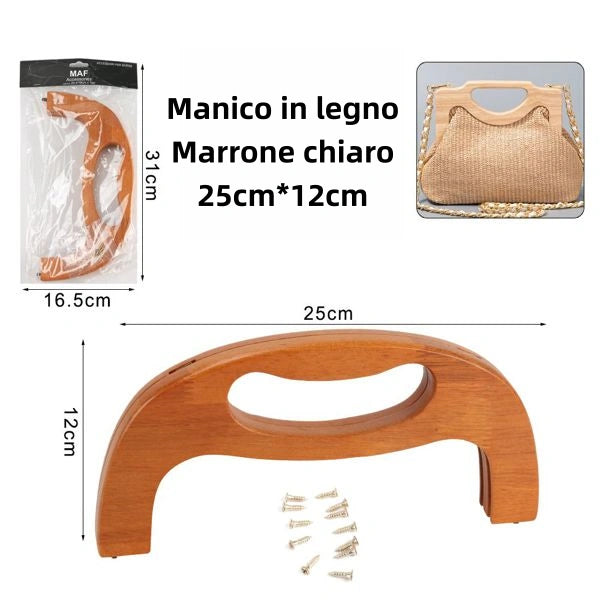 manico in legno marrone chiaro 25cm*12cm - SUNTIMEMODA