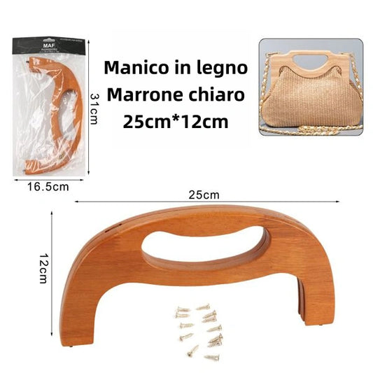 manico in legno marrone chiaro 25cm*12cm - SUNTIMEMODA