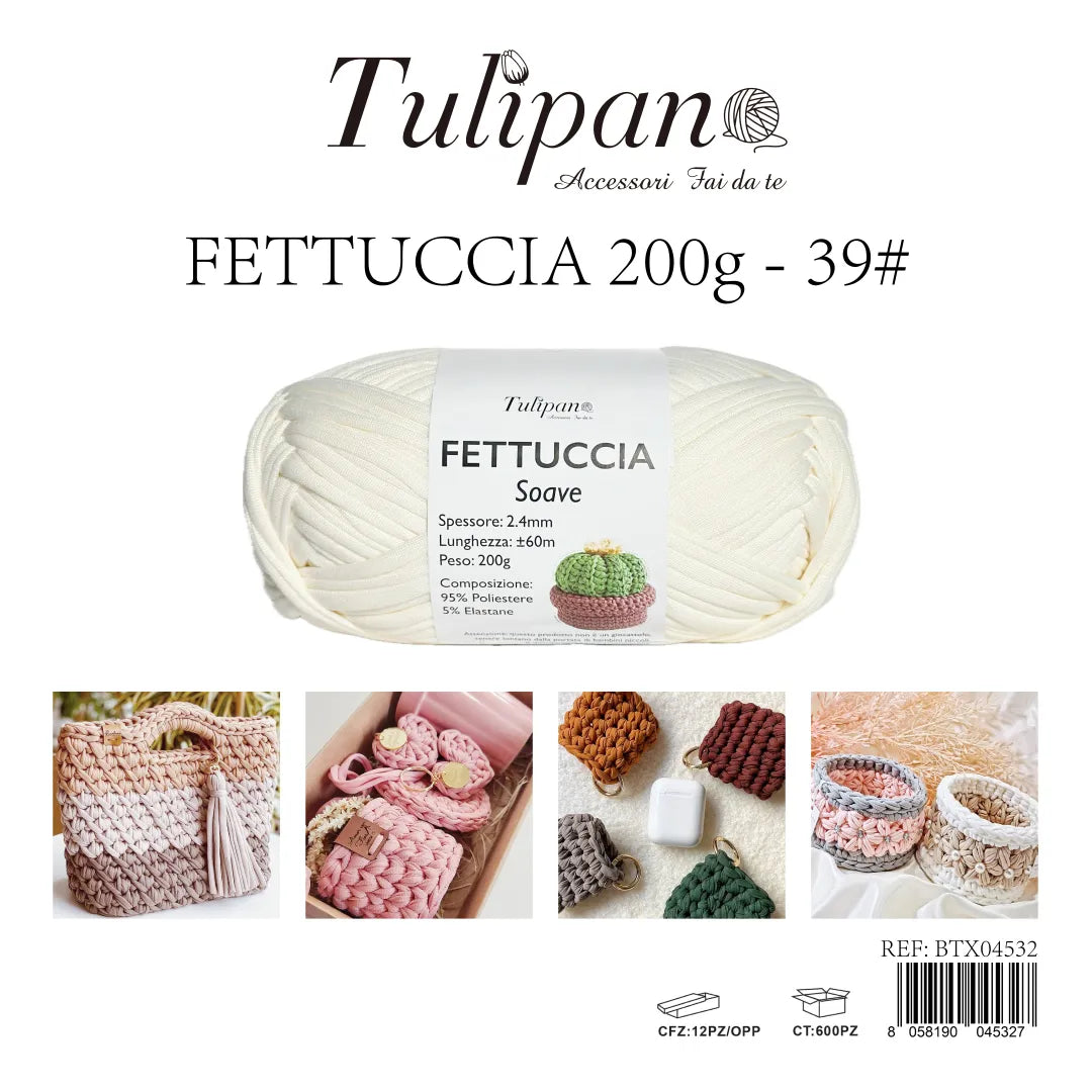 Gomitolo di Fettuccia Elastica Tulipan Soave per Uncinetto 200g