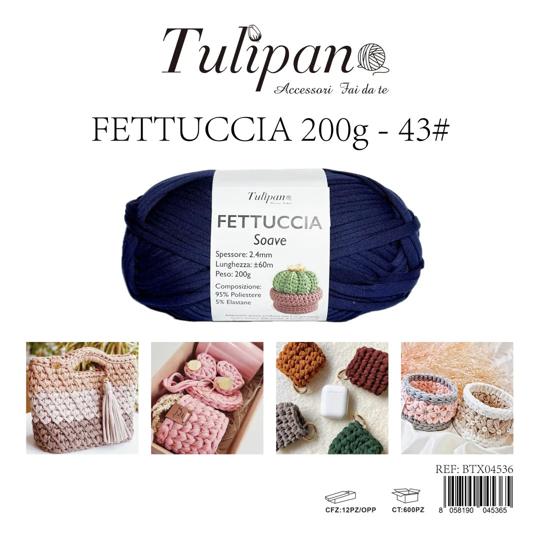 Gomitolo di Fettuccia Elastica Tulipan Soave per Uncinetto 200g