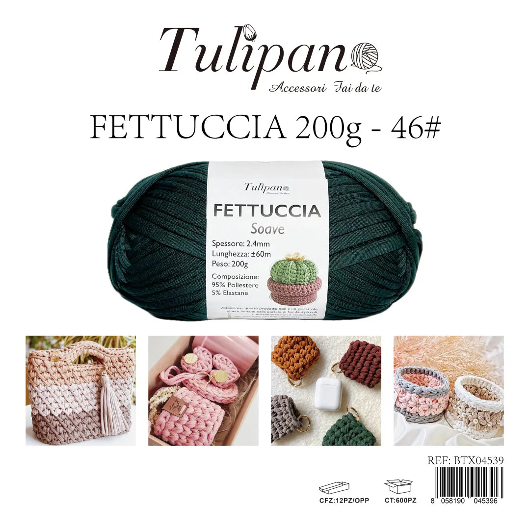 Gomitolo di Fettuccia Elastica Tulipan Soave per Uncinetto 200g