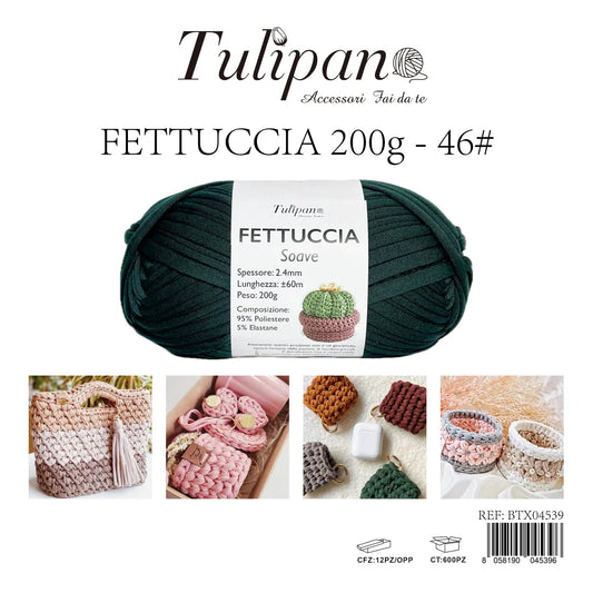 Gomitolo di Fettuccia Elastica Tulipan Soave per Uncinetto 200g