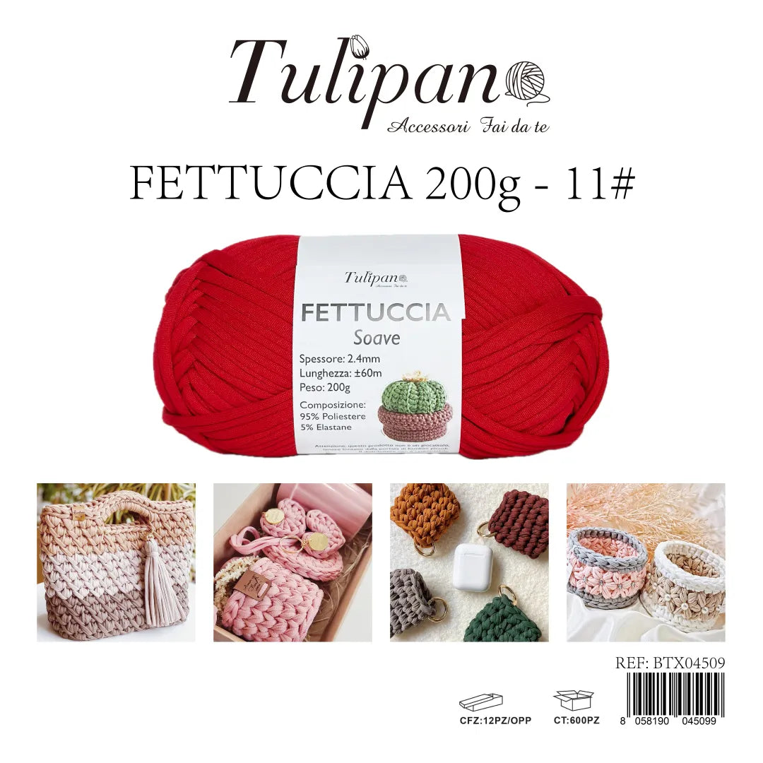 Gomitolo di Fettuccia Elastica Tulipan Soave per Uncinetto 200g