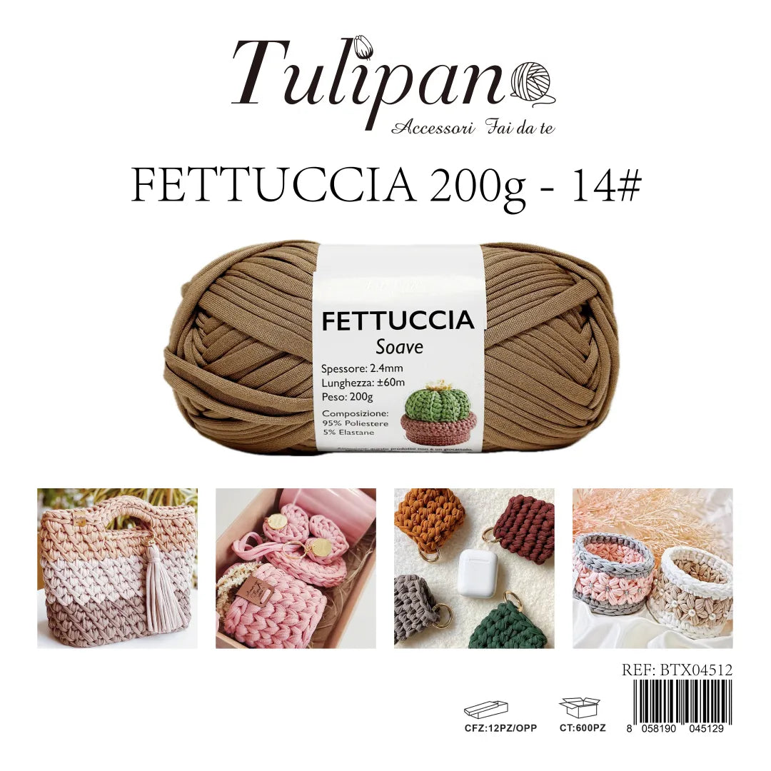 Gomitolo di Fettuccia Elastica Tulipan Soave per Uncinetto 200g