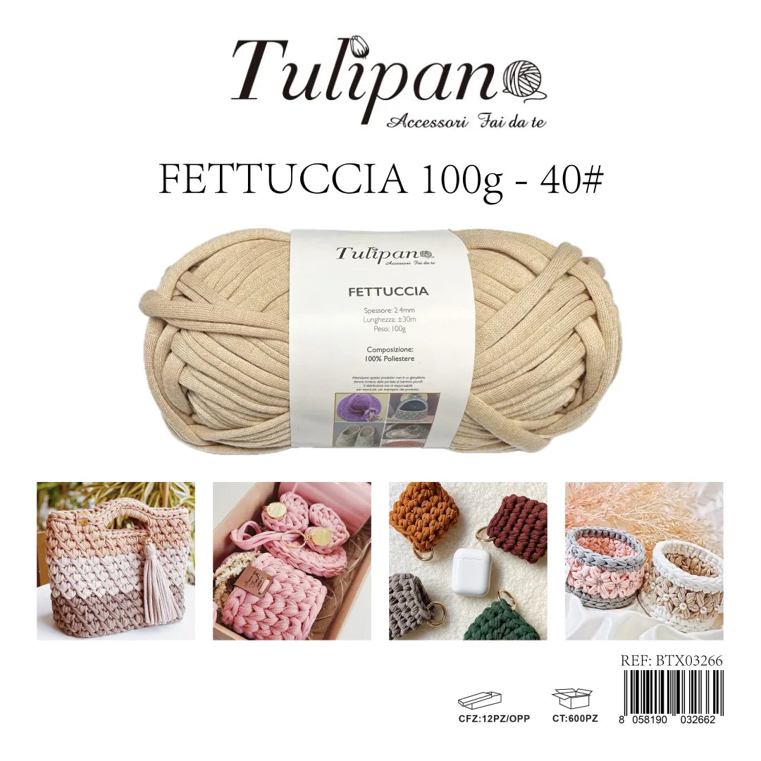 Gomitolo di Fettuccia Tulipan per Uncinetto 100g