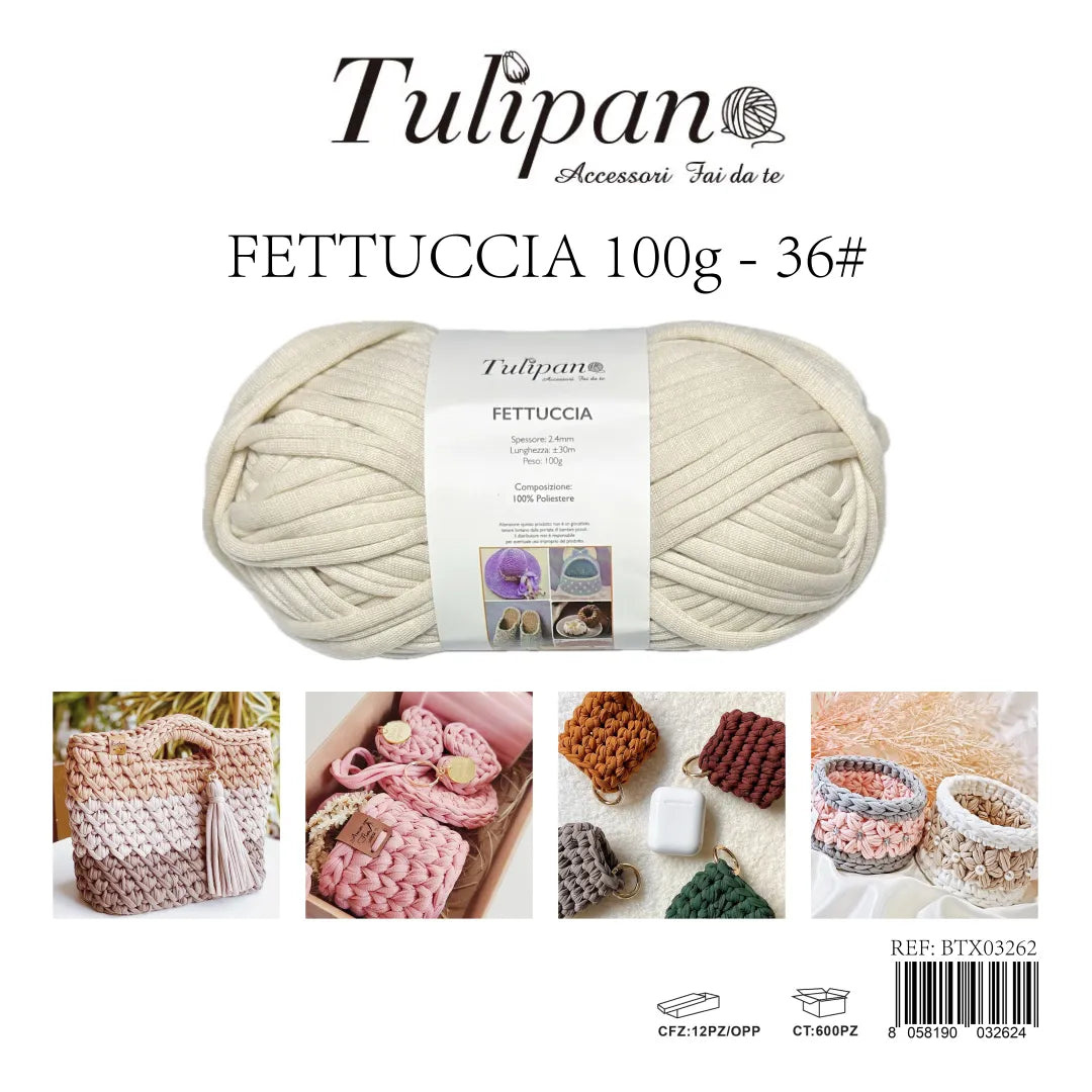 Gomitolo di Fettuccia Tulipan per Uncinetto 100g