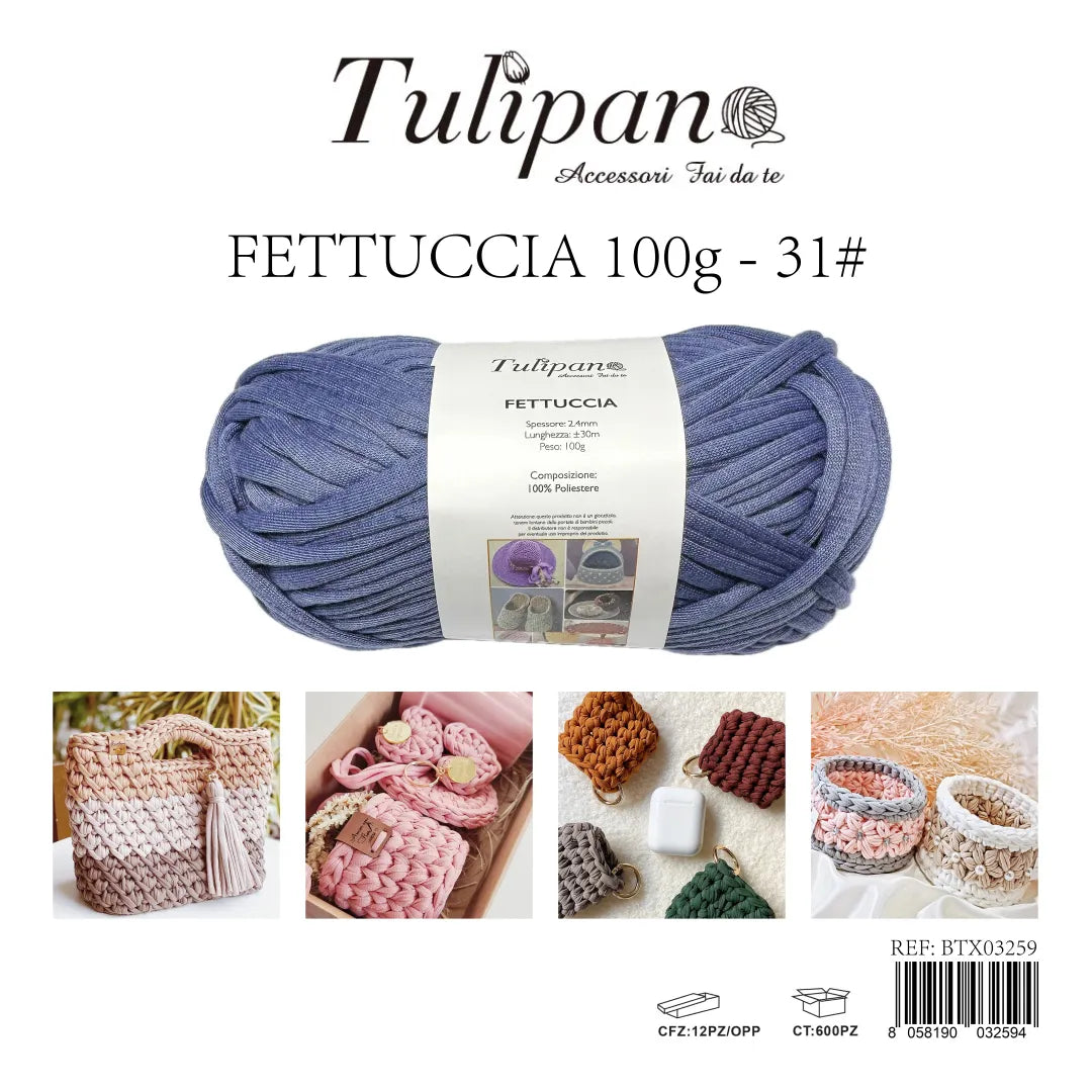 Gomitolo di Fettuccia Tulipan per Uncinetto 100g