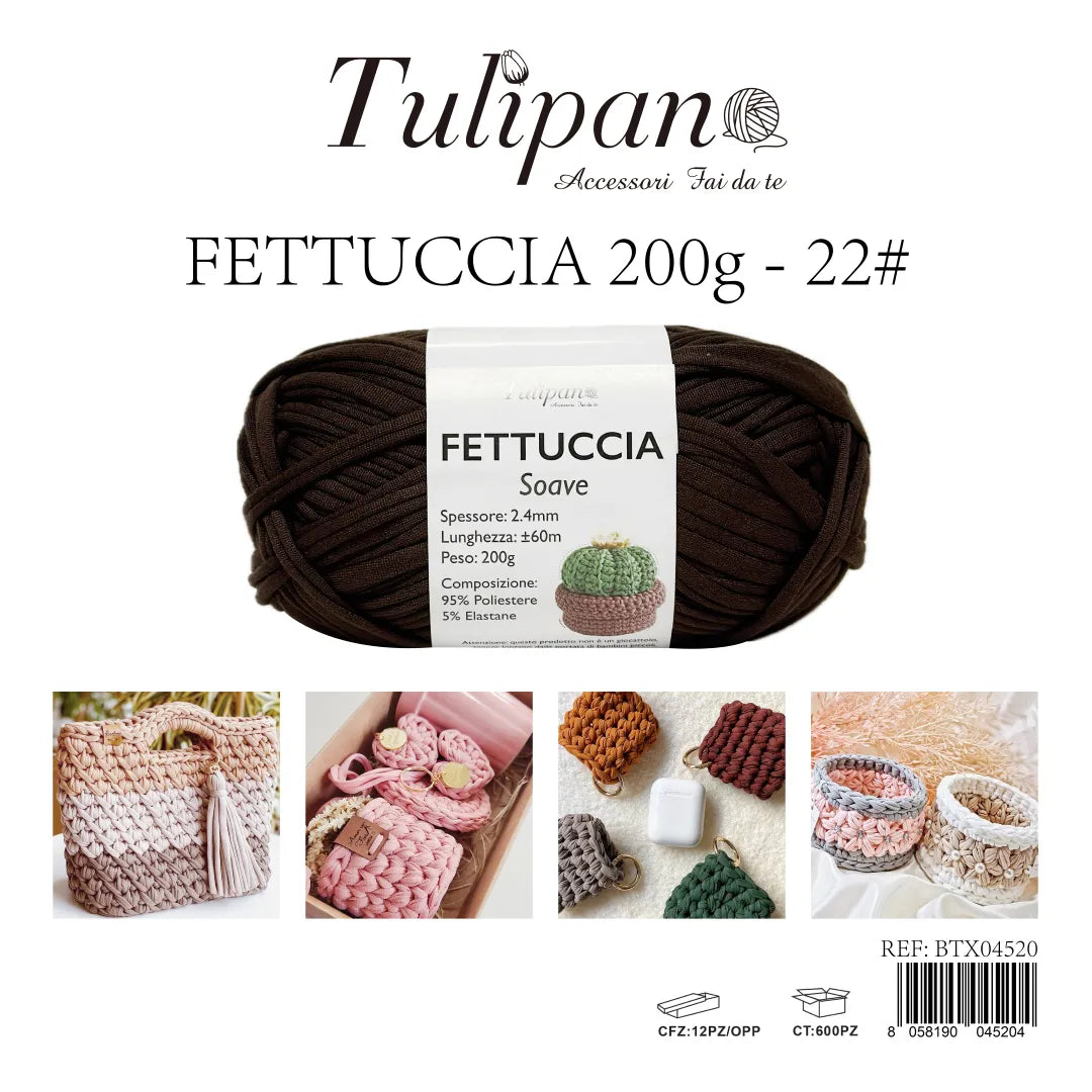 Gomitolo di Fettuccia Elastica Tulipan Soave per Uncinetto 200g