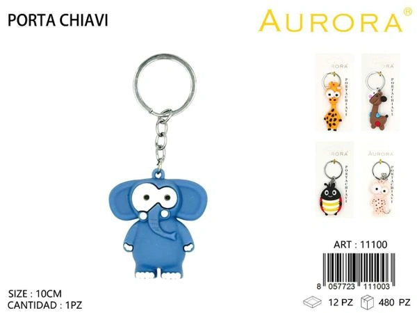 Ciondoli Portachiavi AURORA in Silicone: Collezione Animali Divertenti