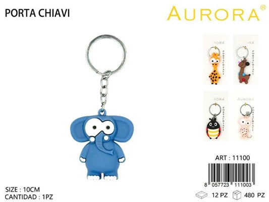Ciondoli Portachiavi AURORA in Silicone: Collezione Animali Divertenti