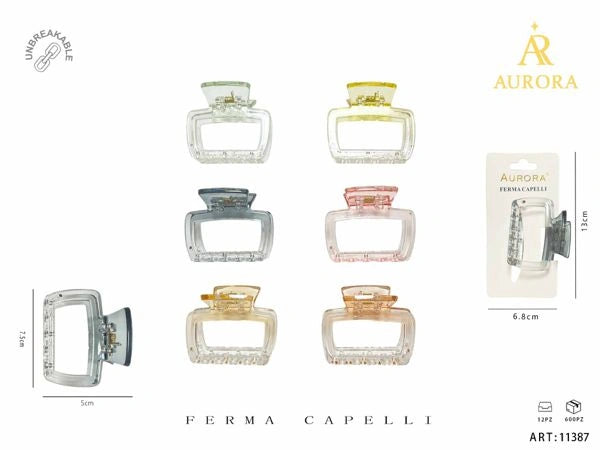 Pince à cheveux AURORA « Incassable » au motif géométrique