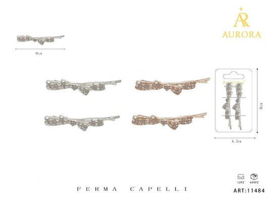 Coppia di Forcine Gioiello AURORA con Strass Brillanti