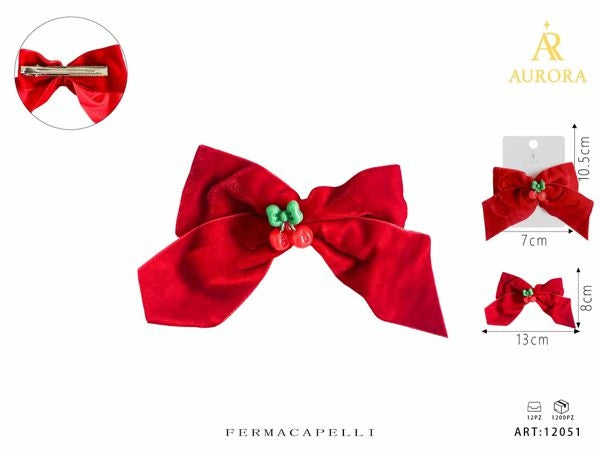 Collection AURORA « Noël rouge » : Accessoires pour cheveux rouges pour les fêtes