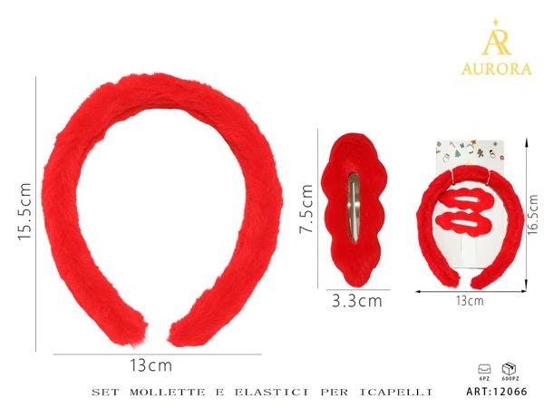 Collection AURORA « Noël rouge » : Accessoires pour cheveux rouges pour les fêtes