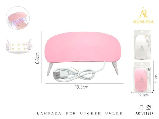 Lampade UV/LED Portatili AURORA: Asciuga Smalto Compatto in Rosa