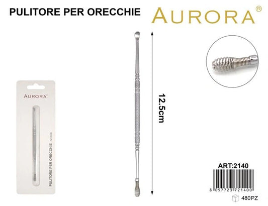 Curette Auricolare AURORA: Strumento per la Pulizia delle Orecchie in Acciaio