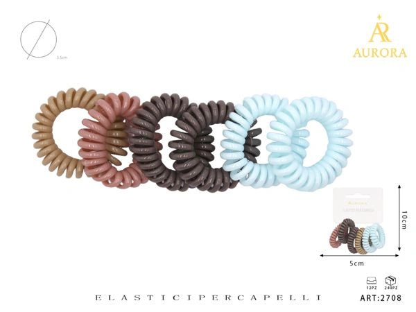 Set 6 Elastici a Molla AURORA: Disponibili in Misura Mini e Standard