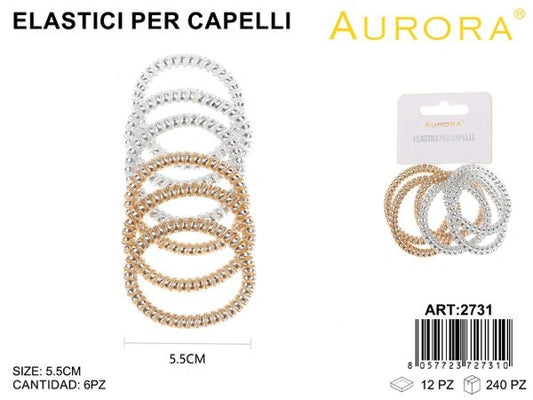 Set 6 Elastici a Molla AURORA: Disponibili in Misura Mini e Standard