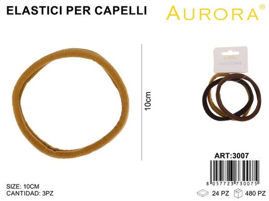 Tris di Elastici Maxi AURORA: Tenuta Extra per Capelli Folti