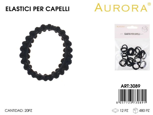 Confezione Scorta 20 Elastici AURORA con Superficie a Onde per Tenuta Forte