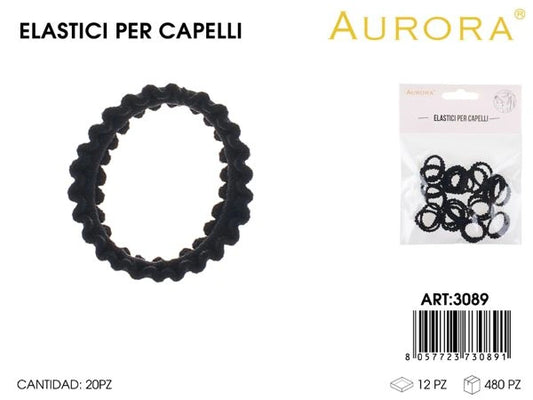 Confezione Scorta 20 Elastici AURORA con Superficie a Onde per Tenuta Forte