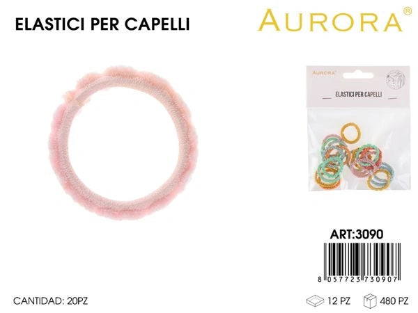 Confezione Scorta 20 Elastici AURORA con Superficie a Onde per Tenuta Forte