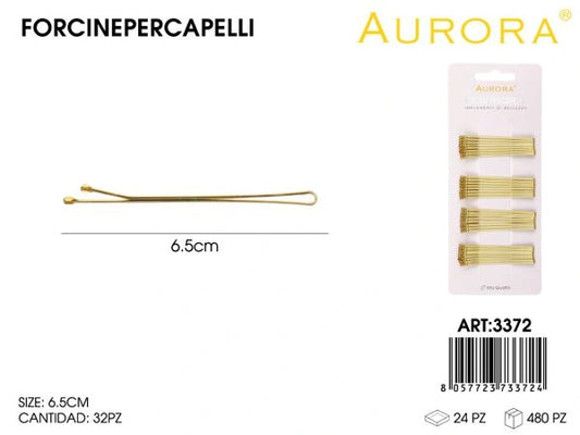 Kit Scorta 32 Forcine Professionali AURORA Dorate: Liscie o Ondulate