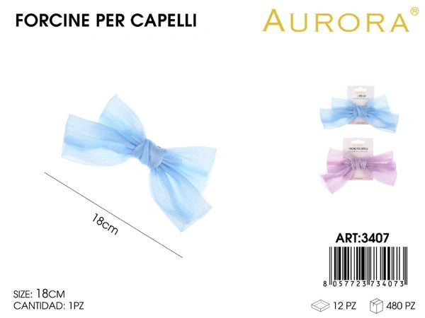 Grande Fermaglio a Fiocco AURORA in Tulle: Volume e Leggerezza